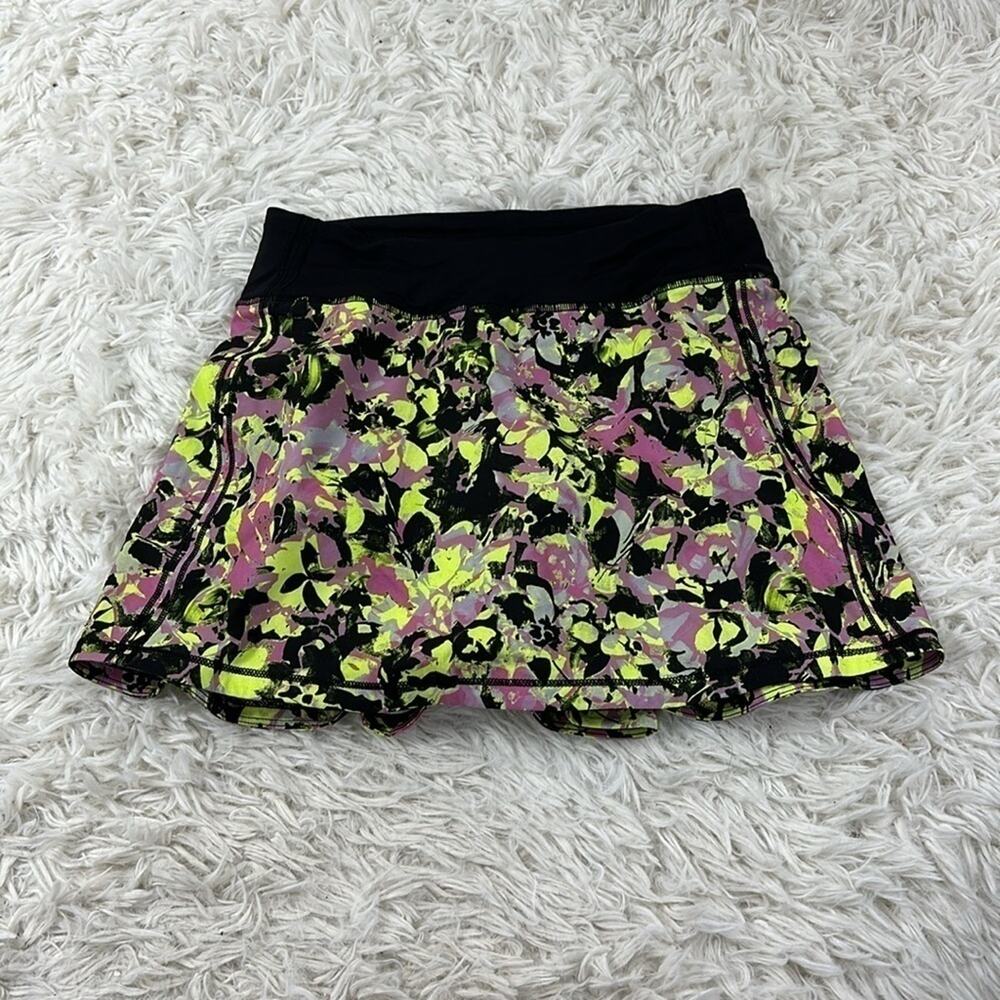Lululemon Pace Rival Mid-Rise Skirt *Tall Inflected Highlight Yellow Multi